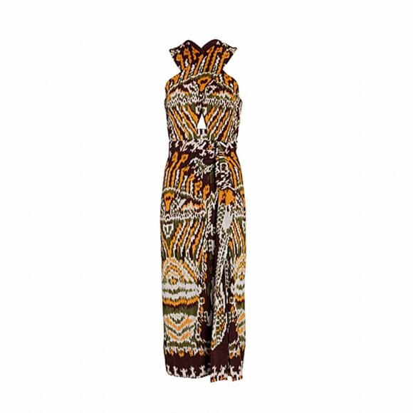 Ulla Johnson Amayah Halter Dress Irate Cedar Size 2 NEW NWT